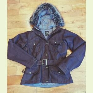 The‎ North Face Primaloft Insulated women's Brown Hooded Jacket SIZE Small
